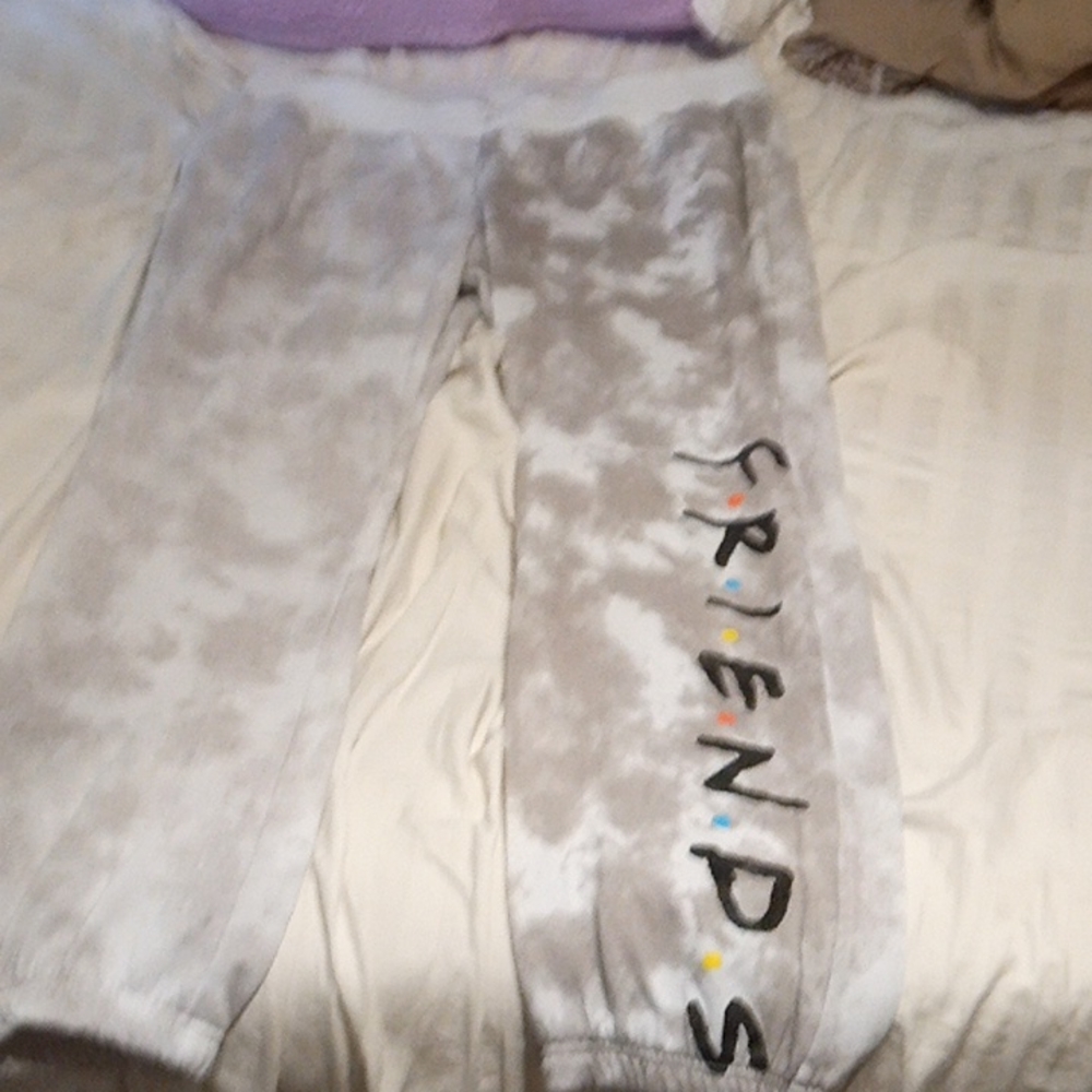 Gray cloudy friends joggers